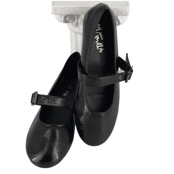 Olivia Miller Mary Jane Ballet Flats Unembellished Style 6.5 Glossy Black Crinkl - Picture 15 of 15